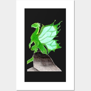 Standing Proud over my Entire Kingdom- Dragon Light Green Posters and Art